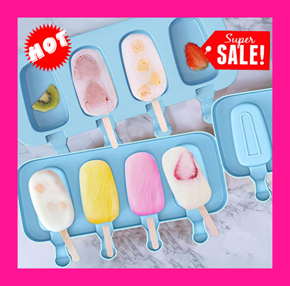 Moldes De Silicona Para Helados Paletas Ice Cream Molds Dulces Tortas Set-2 4Pcs - Fresh Stock Dated February 2026