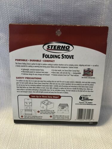 Sterno Emergencies Camping Folding Stove Single Burner. S0818  70146 Made In USA - Fresh Stock Dated February 2026