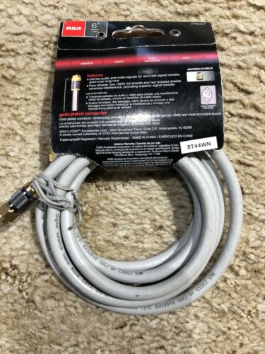 RCA ~ DH6QCF Quad Shield ~ RG6 6 Feet Coax Cable - Fresh Stock Dated December 2025
