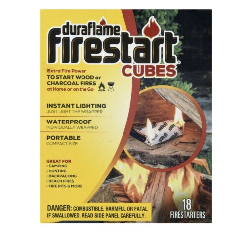 Duraflame Firestart Cubes 18 Pack Firestarters, Instant, Safe, Reliable - Fresh Stock Dated December 2025