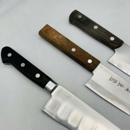 Damaged Lot of three Japanese Chef's Kitchen Knives  From Japan ST446 - Fresh Stock Dated January 2026