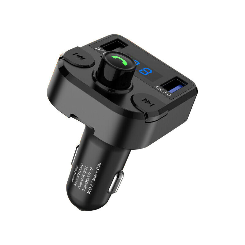 Wireless Bluetooth 5.0 FM Transmitter Handsfree Kit QC3.0 Car Dual USB Charger - Fresh Stock Dated December 2025