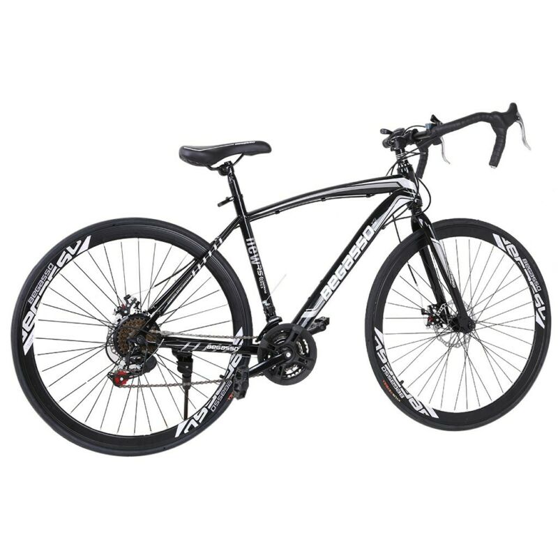Begasso Shimanos Aluminum Full Suspension Road Bike 21 Speed ​​Disc Brakes, 700c - Fresh Stock Dated January 2026