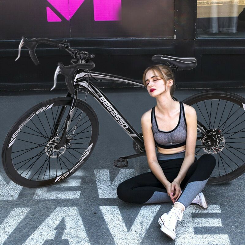 Begasso Shimanos Aluminum Full Suspension Road Bike 21 Speed ​​Disc Brakes, 700c - Fresh Stock Dated January 2026