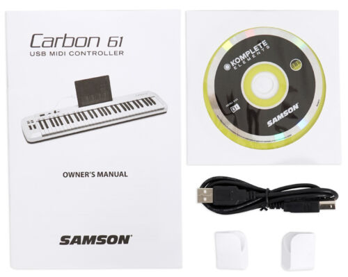 Samson Carbon 61 Key USB MIDI DJ Keyboard Controller+Komplete Elements Software - Fresh Stock Dated December 2025