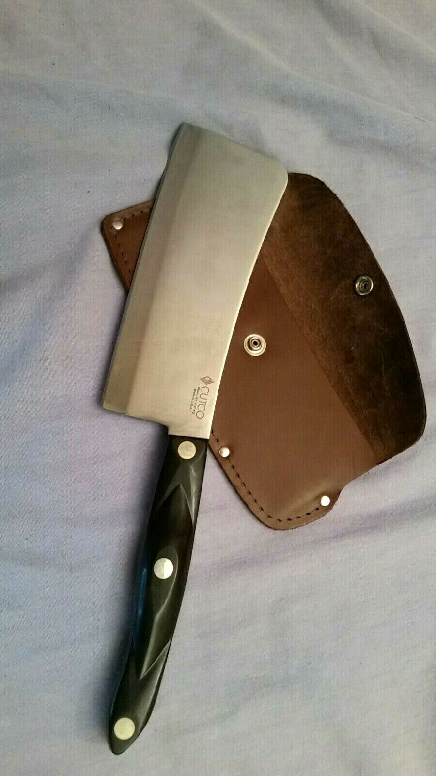 Cutco 1737 KD Cleaver, leather sheath, made in USA, sharp! High Carbon Stainless - Fresh Stock Dated February 2026
