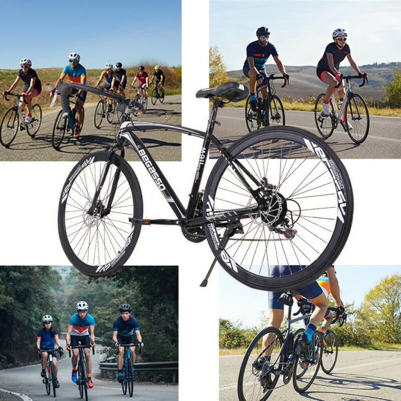 Begasso Shimanos Aluminum Full Suspension Road Bike 21 Speed ​​Disc Brakes, 700c - Fresh Stock Dated January 2026