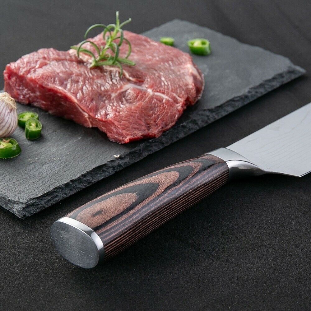 8 inch Kiritsuke Knife Damascus Style Stainless Steel Kitchen Chef's Knife Gift - Fresh Stock Dated January 2026