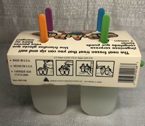Vintage Sip A Pop Frozen Popsicle Maker With Straw 4 Pack Multicolor Never Used - Fresh Stock Dated February 2026