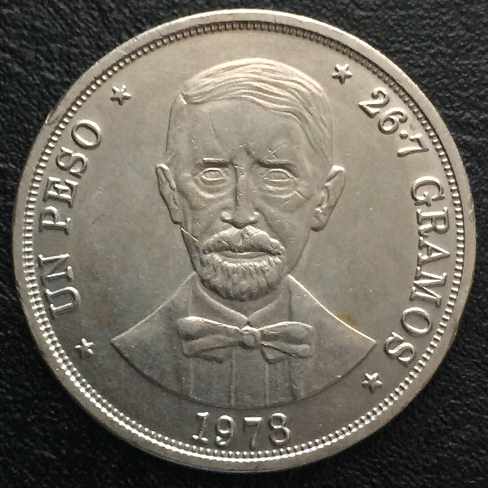 Dominican Republic 1978 1 Peso Juan Pablo Duarte Philadelphia Mint - Fresh Stock Dated December 2025
