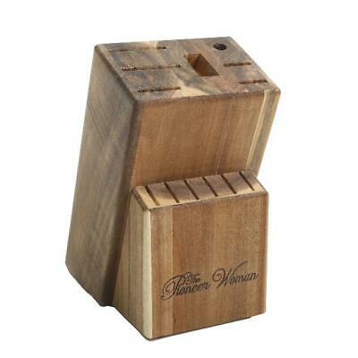 The Pioneer Woman Pioneer Cowboy Rustic 14 Piece Block Set Linen knives - Fresh Stock Dated January 2026