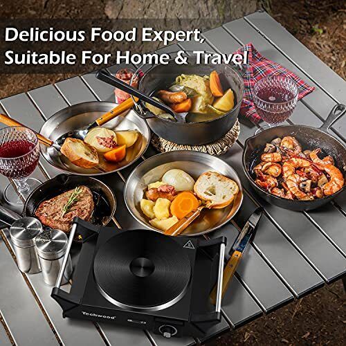 Hot Plate, Techwood Electric Stove for Cooking, 1500W Countertop Single... - Fresh Stock Dated February 2026