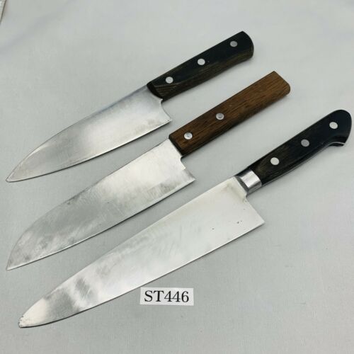 Damaged Lot of three Japanese Chef's Kitchen Knives  From Japan ST446 - Fresh Stock Dated January 2026