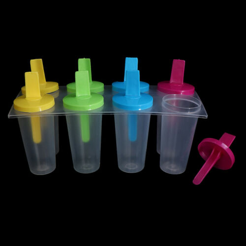 8Pcs Ice Cream Lolly Maker Form DIY Mould Frozen Popsicle Yogurt Molds Tool oL - Fresh Stock Dated February 2026