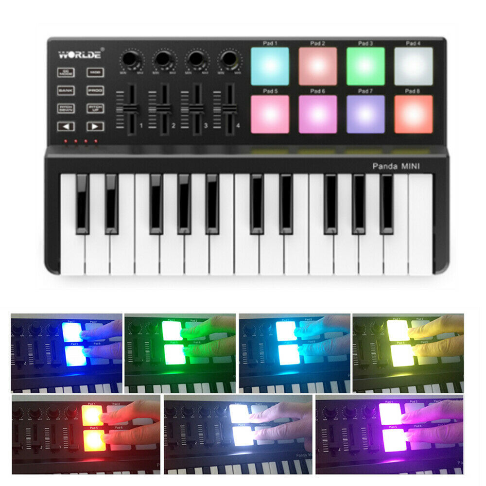 Beat Music Maker DJ Piano USB MIDI Color Drum Pad Keyboard Controller 25 Key NEW - Fresh Stock Dated December 2025
