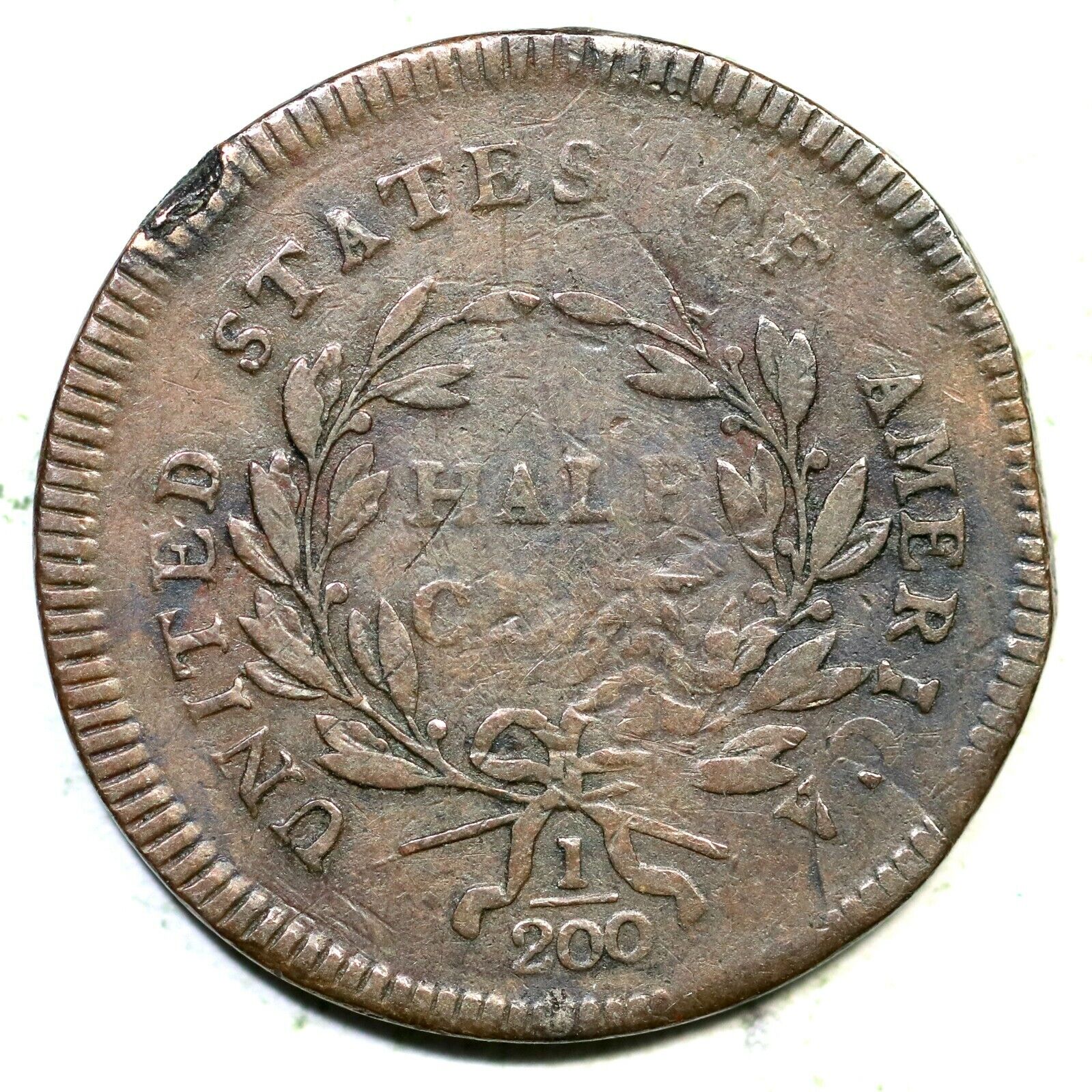1795 C-6b R-6 Pl Edge, No Pole Liberty Cap Half Cent Coin 1/2c - Fresh Stock Dated December 2025