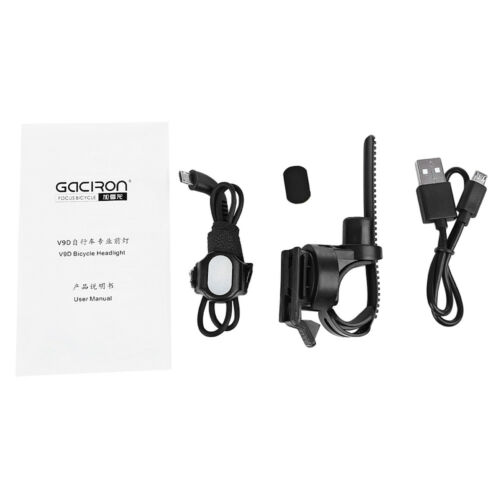 New GACIRON V9D - 1600 USB Rechargeable Bicycle Front Flashlight Remote Switch - Fresh Stock Dated December 2025