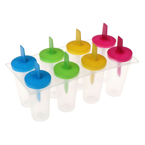 8Pcs Ice Cream Lolly Maker Form DIY Mould Frozen Popsicle Yogurt Molds Tool oL - Fresh Stock Dated February 2026