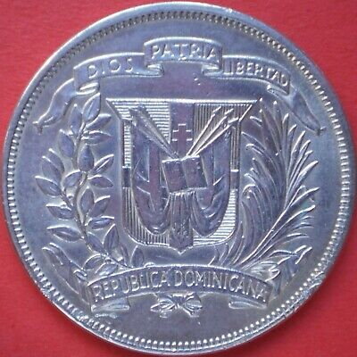 DOMINICAN REPUBLIC 1 PESO 1955 SILVER Dominicana Dominikanische Dominicaine Dom - Fresh Stock Dated December 2025