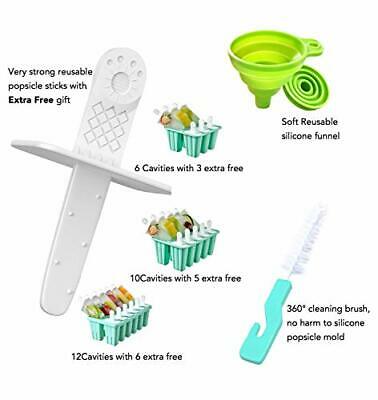 Popsicle Molds 6 Pieces Silicone Reusable Ice Pop 6 pieces with 9 sticks-green - Fresh Stock Dated February 2026