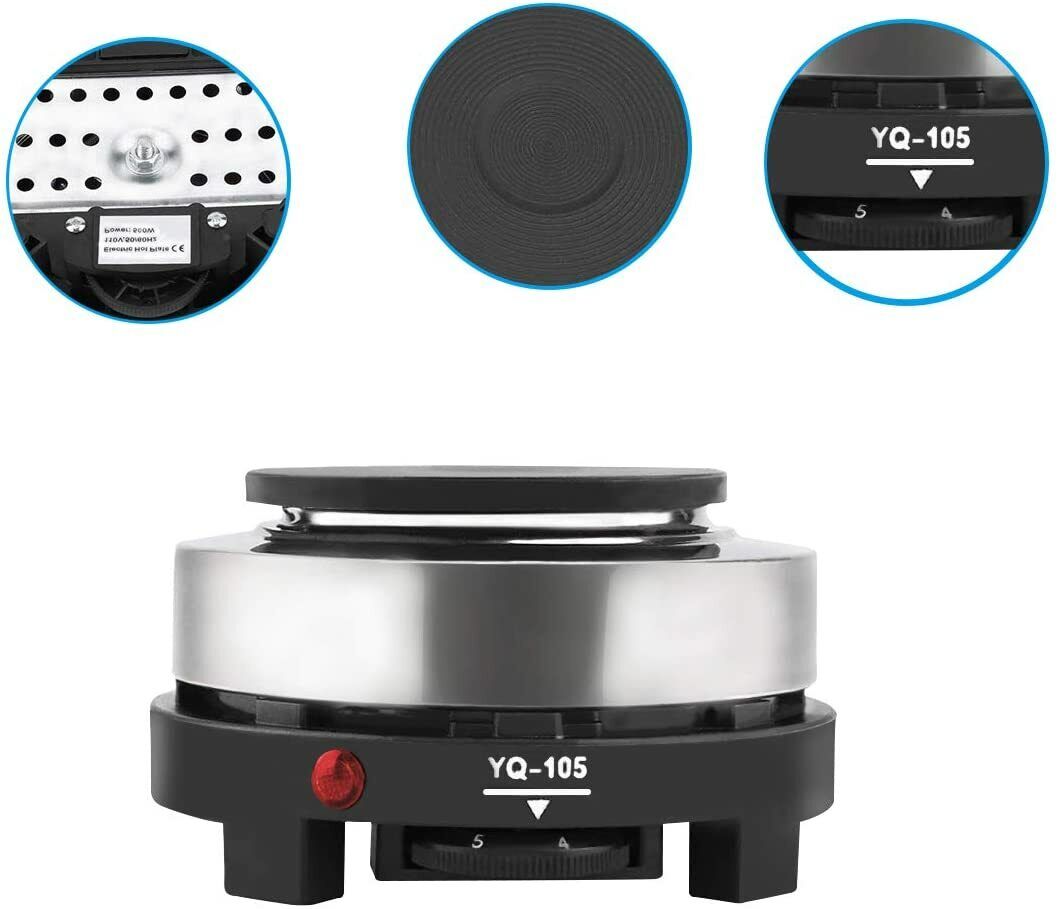 Electric Stove Hot Plate Cooker Portable Single Burner Coffee Milk Heater 500W - Fresh Stock Dated February 2026