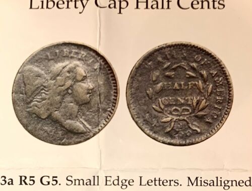 1794 Liberty Cap Half Cent C3a Small Edge Letters R5 G5 - F+ Details Lt Corosion - Fresh Stock Dated December 2025