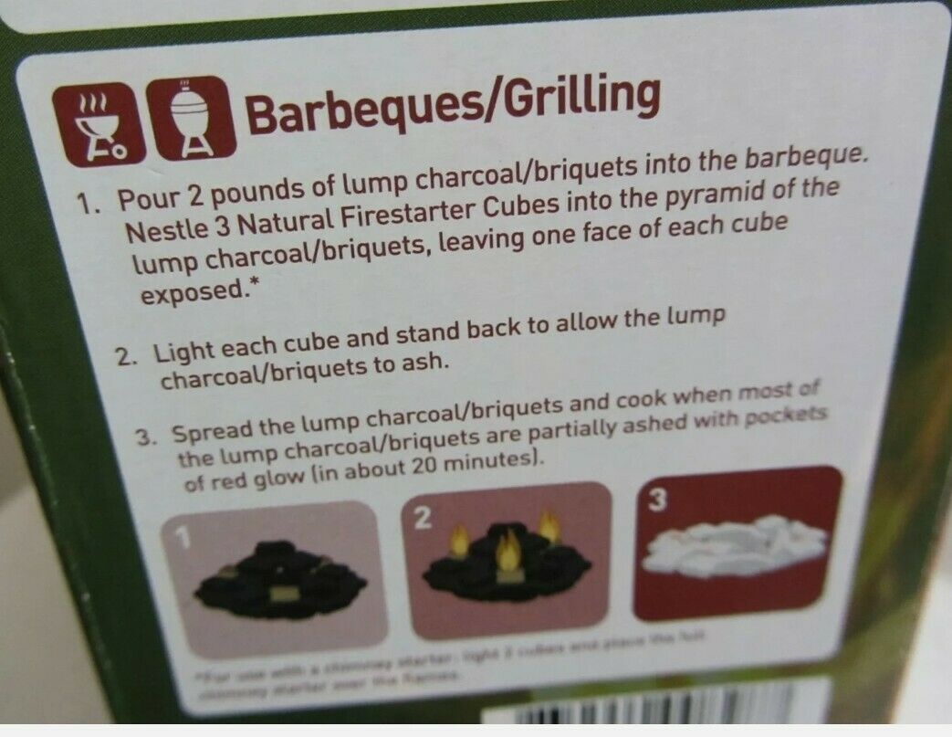 Lot (3) 24-pack ZIP natural firestarter 100% wax wood outdoor/indoor = 72 cubes! - Fresh Stock Dated January 2026