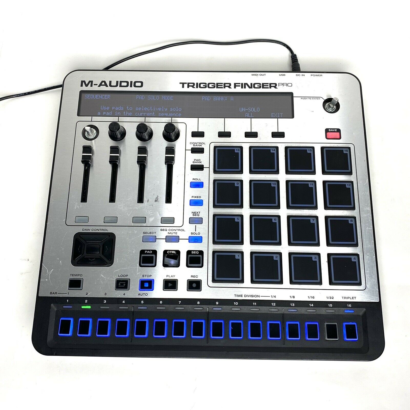 M-Audio Trigger Finger Pro Pad Controller (Missing Knob - SEE ALL PICTURES) - Fresh Stock Dated December 2025