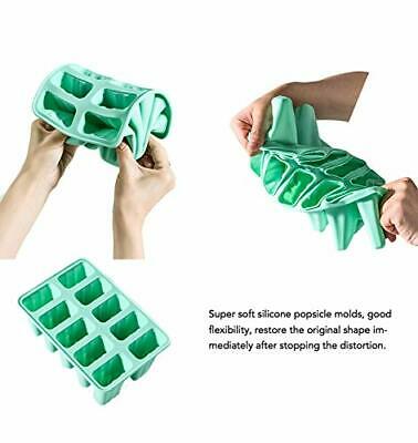 Popsicle Molds 6 Pieces Silicone Reusable Ice Pop 6 pieces with 9 sticks-green - Fresh Stock Dated February 2026