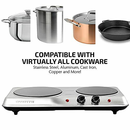 Electric Stove Cooktop Burner Infrared Ceramic Double Glass Hot Plate 1500 Watts - Fresh Stock Dated February 2026