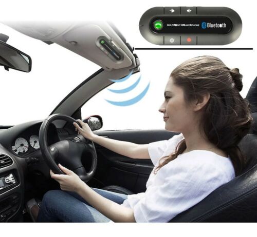 Wireless Bluetooth Hands Free In-Car Kit Speakerphone Speaker Phone Visor Black - Fresh Stock Dated January 2026