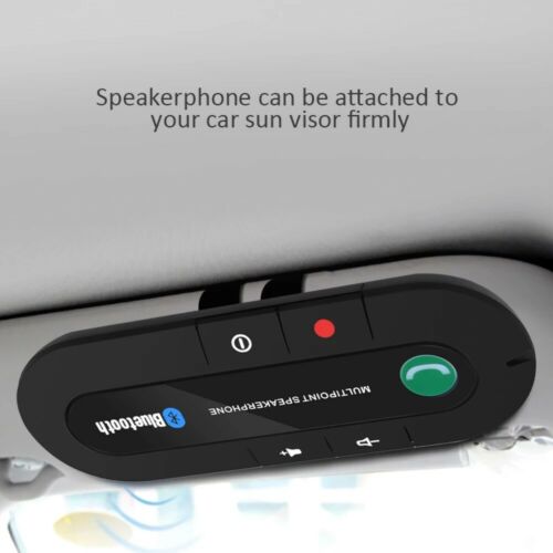 Wireless Bluetooth Hands Free In-Car Kit Speakerphone Speaker Phone Visor Black - Fresh Stock Dated January 2026