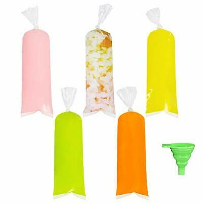 200 Pcs Popsicle Bags, Plastic Freeze Ice Pop Bags, Disposable Juice Popsicle - Fresh Stock Dated February 2026