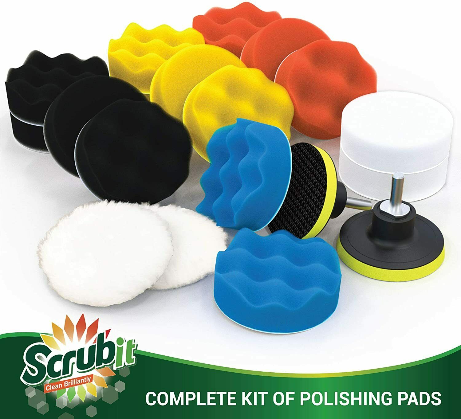 Pulidora de autos para brillar carro mini de 3 inches adaptador pa taladro 22pcs - Fresh Stock Dated February 2026