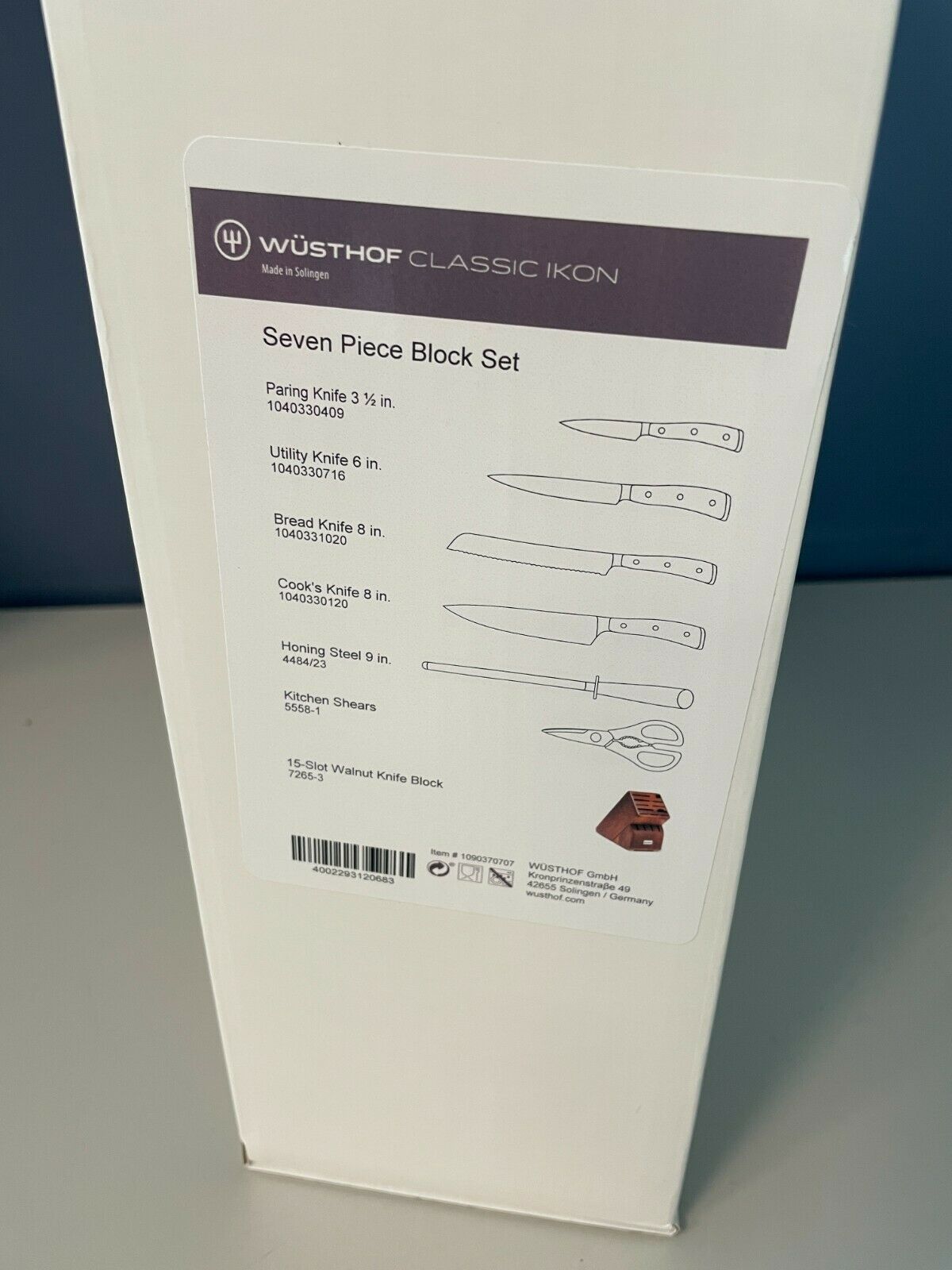 Wusthof Classic Ikon Seven Piece Block Set, Walnut - Fresh Stock Dated January 2026