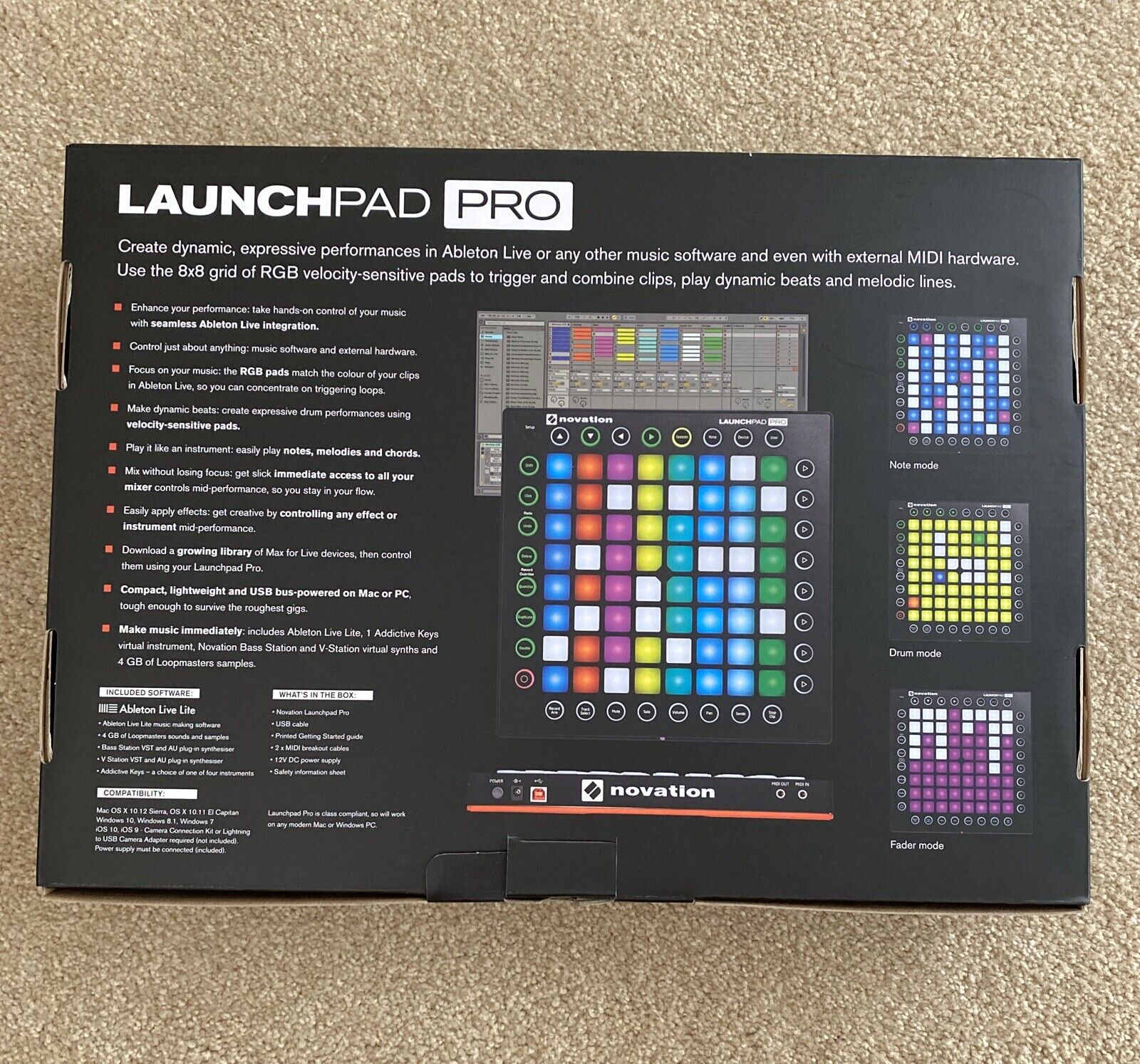 Novation Launchpad Pro USB Pad Controller Black.  Ableton Live Lite 8x8 Grid - Fresh Stock Dated December 2025