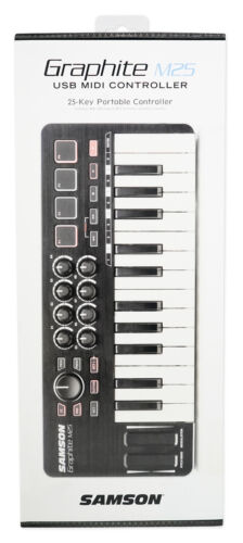 Samson Graphite M25 25-Key USB MIDI DJ Keyboard Controller+Pair Studio Monitors - Fresh Stock Dated December 2025