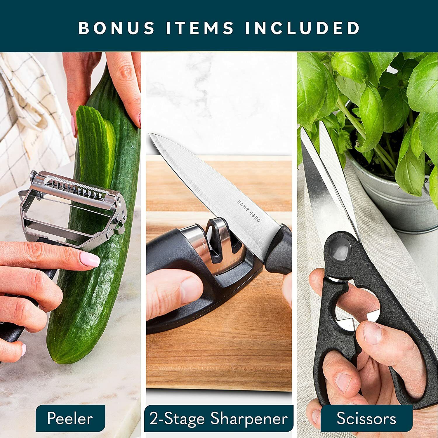 Knife Set Sharp Stainless Steel Professional Chef Cutlery Steak Kitchen Knives - Fresh Stock Dated February 2026