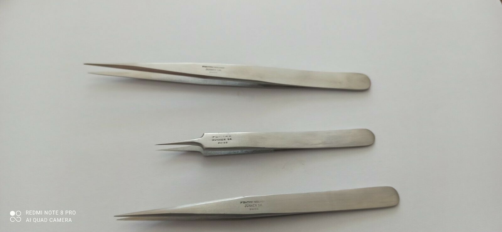FONTAX JUNKERS Original  Tweezers  swiss   New ,Lot of  3pcs. - Fresh Stock Dated December 2025