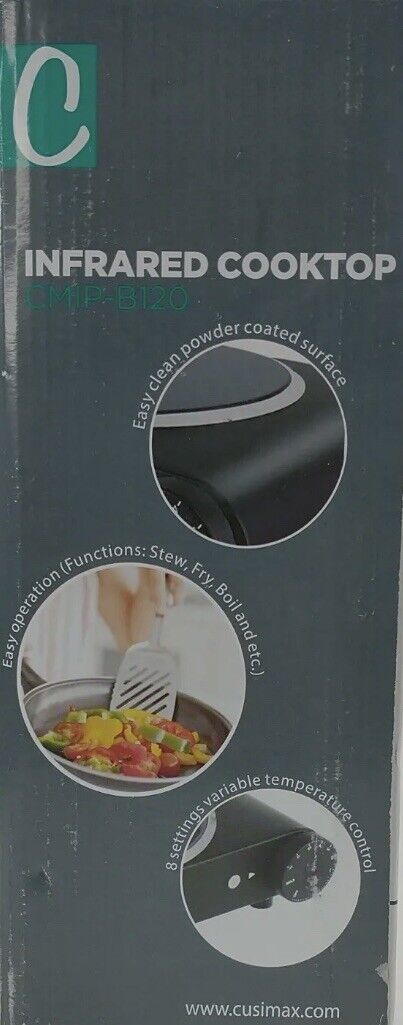 Cusimax Infrared Ceramic Hot Plate Portable Electric Single Cooktop CMIP-B120 - Fresh Stock Dated February 2026