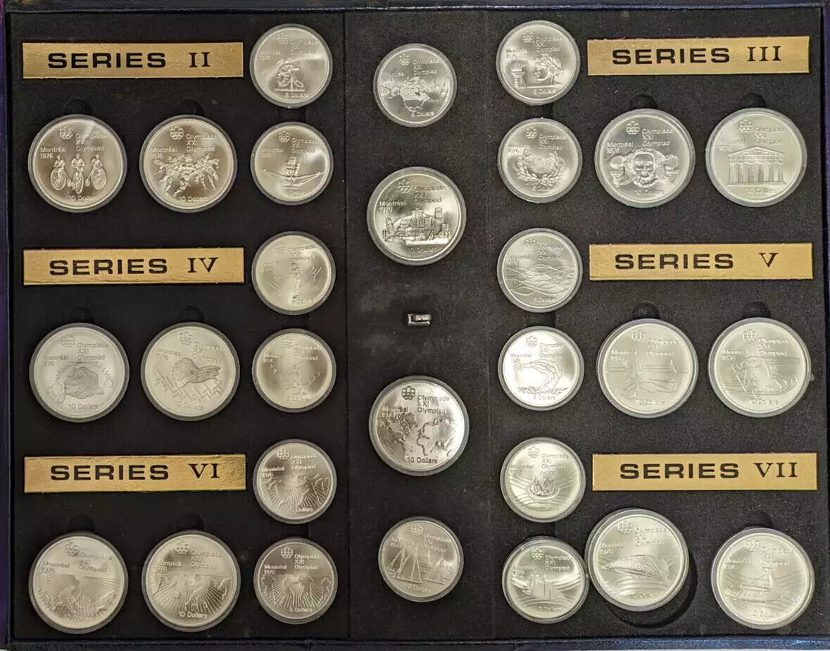 1976 21st Olympiad / 1976 Canada Olympics Silver 28 Coin Set - Fresh Stock Dated December 2025
