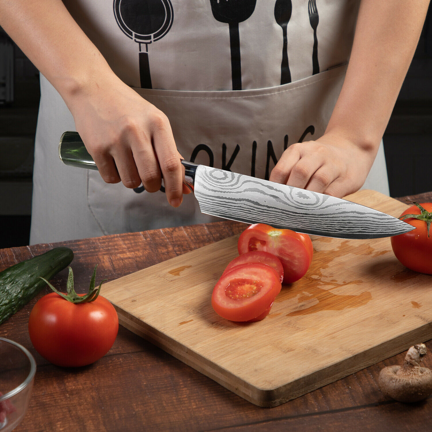 2Pcs High Carbon Steel Kitchen Knife Set 7in Nakiri Cleaver Knive+8in Chef Knife - Fresh Stock Dated January 2026