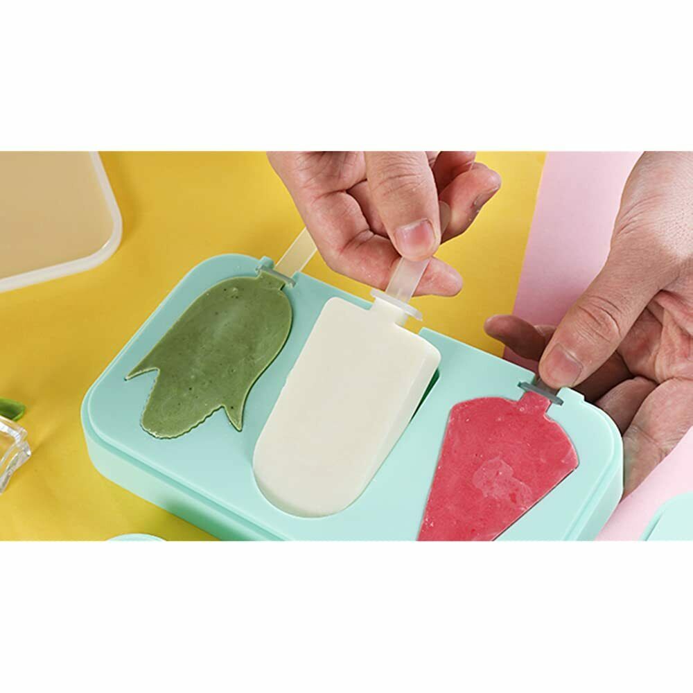 QELEG Classic Silicone Easy Cream Mini Ice Bar Moulds With 40 Wooden Sticks &amp - Fresh Stock Dated February 2026