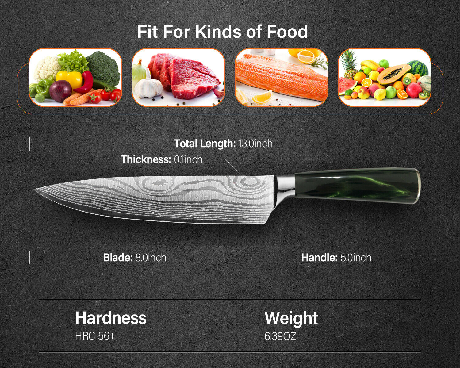 2Pcs High Carbon Steel Kitchen Knife Set 7in Nakiri Cleaver Knive+8in Chef Knife - Fresh Stock Dated January 2026