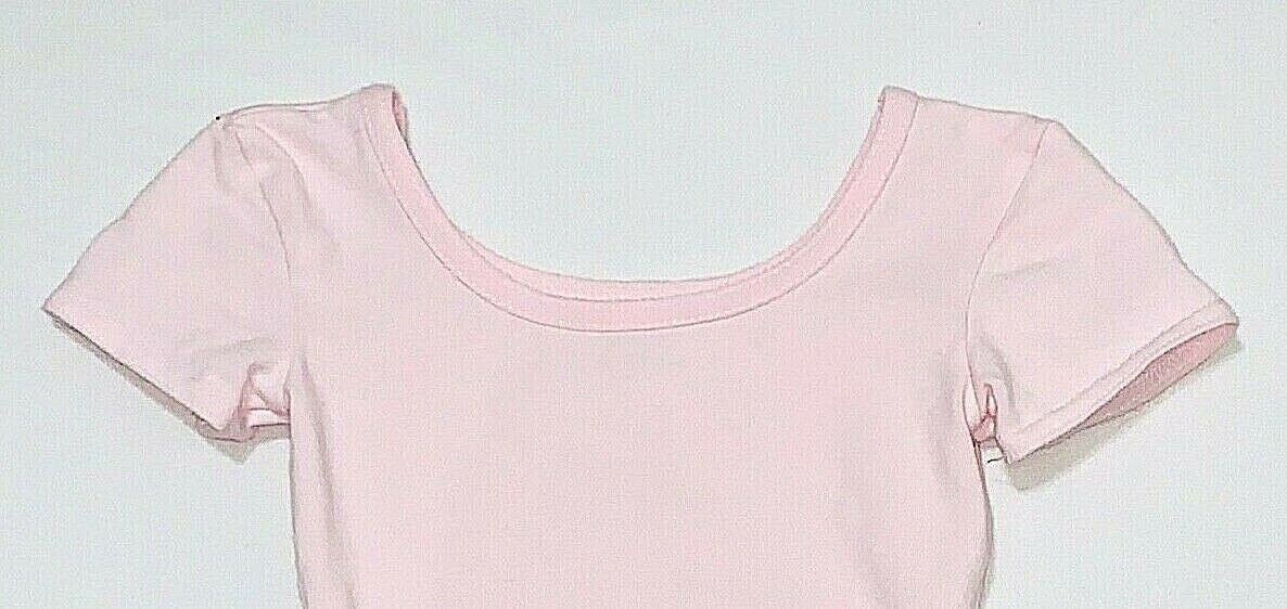 Danskin Now Tagless Short Sleeve Pink Tap Ballet Dance Leotard, XXS/XXCH (0-2) - Fresh Stock Dated December 2025