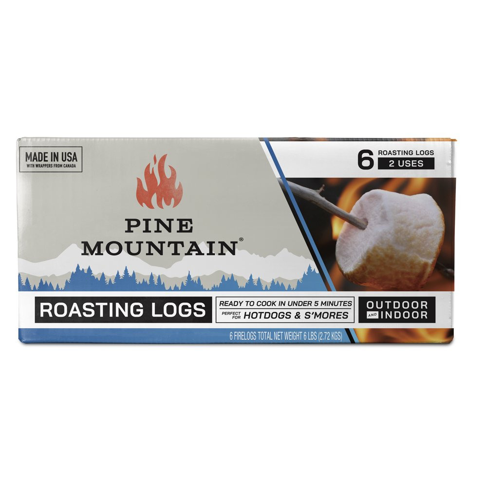Roasting Log for Campfires, 6 Logs, 2 Use Pack, Food-Safe Cooking Firelog - Fresh Stock Dated January 2026