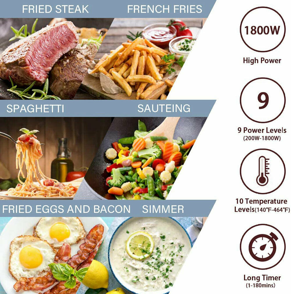 EASEPOT Portable Electric Induction Cooktop 1800W Cooker Countertop Hot Plates - Fresh Stock Dated February 2026