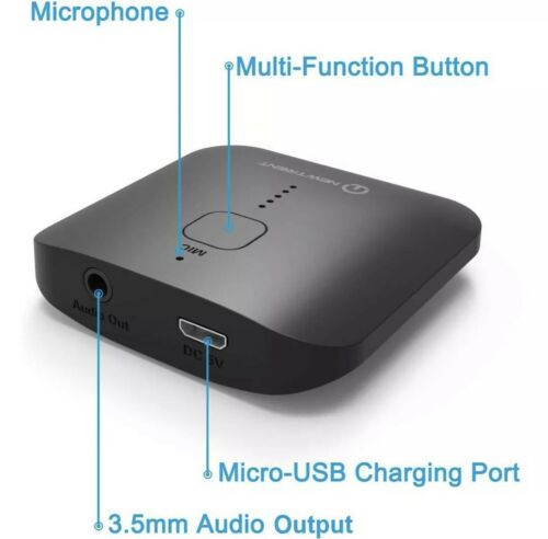 NewTrent NT720 Bluetooth Wireless Audio Receiver w/ Car Home Hands Free Calling - Fresh Stock Dated December 2025