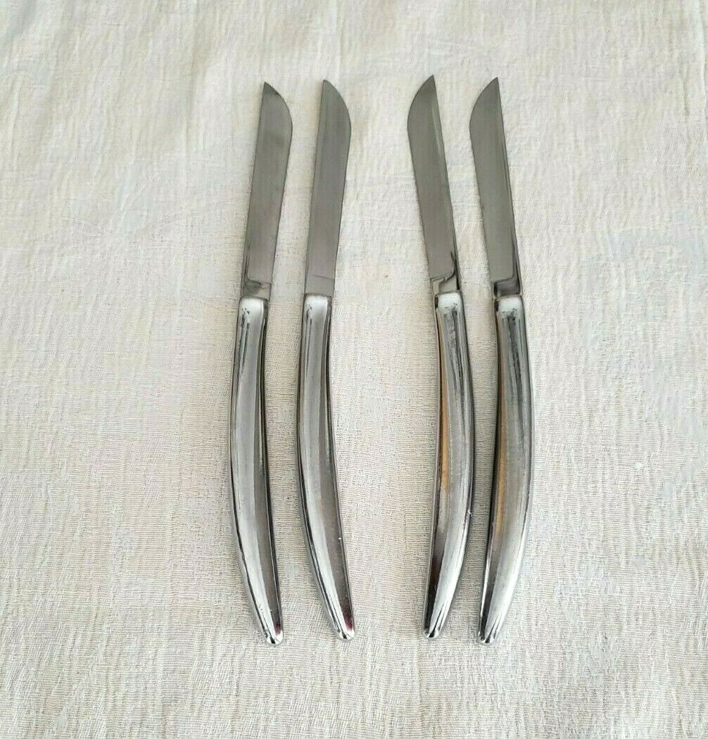 Carver Hall Silver Tone Stainless Steel Steak Knives set of 4 - Fresh Stock Dated January 2026