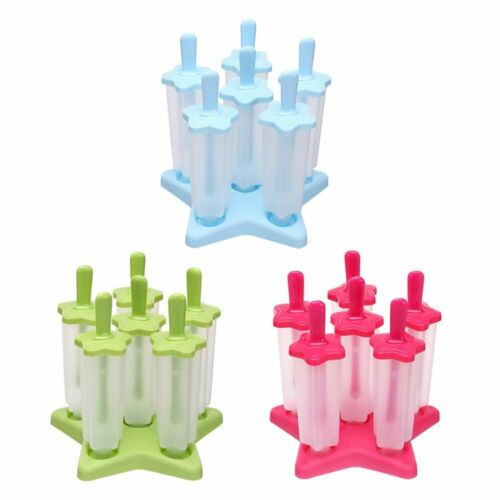 6PCS Pack Ice Lolly Cream Maker Mold DIY Popsicle Mould Frozen Yogurt Icebox NLN - Fresh Stock Dated February 2026